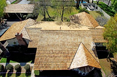 Emergency Roofing Phoenix Top view of roof using shingles